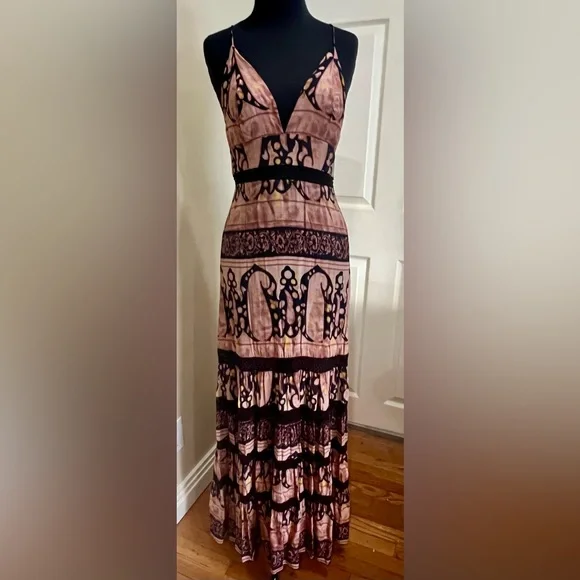 NWOT Free People Elektra Maxi Dress Sahara Combo Sz M - Picture 4 of 15